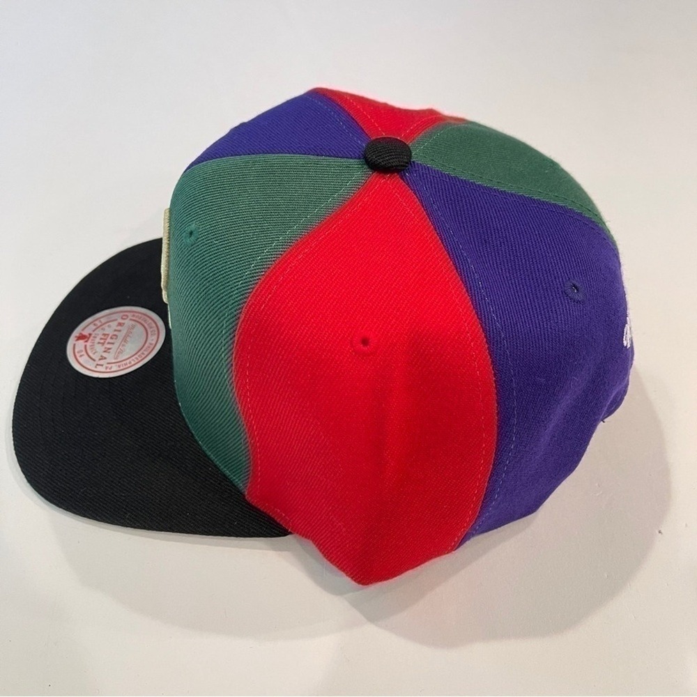 Milwaukee Bucks Mitchell & Ness x Lids Team Era Pinwheel Stripe Snapback Hat NEW - Picture 9 of 16